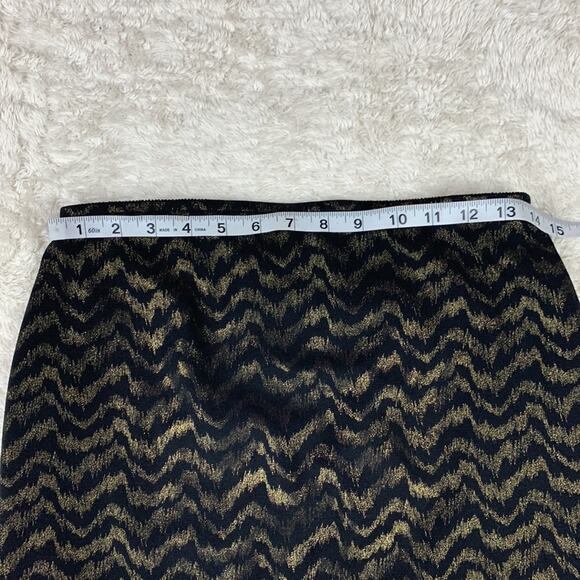 Necessary Objects gold and black bodycon skirt, NWT size Large - Picture 3 of 4